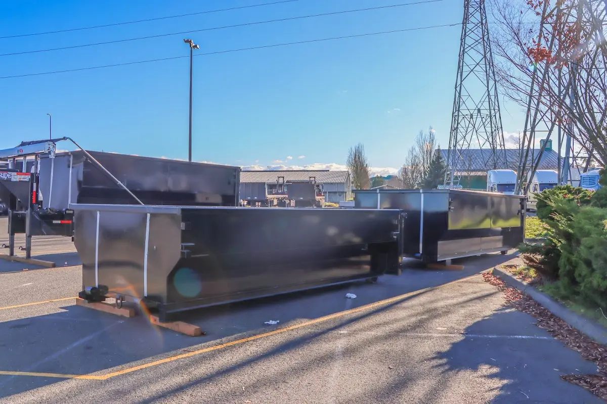 Roll-off dumpster ready for waste disposal at job site for 4 Yard Dumpster Rental in Sunnyvale
